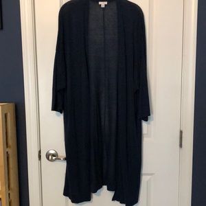 JJill pure Jill navy drop sleeve duster cardigan